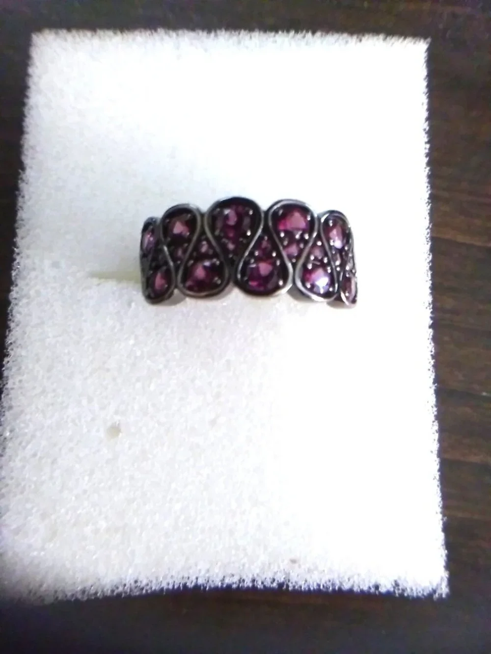 Rhodonite Gunmetal Silver Ring